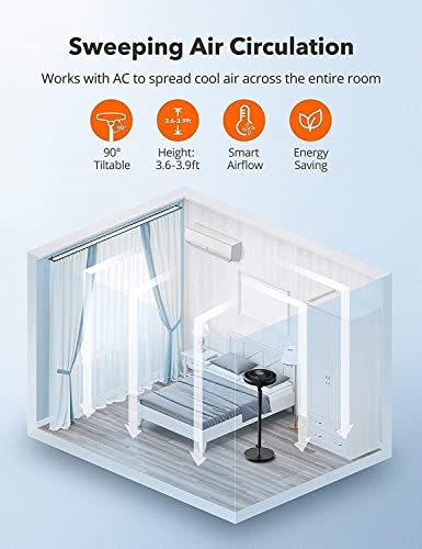 Na Fans For Home Bedroom, Pedestal Floor Fan,12 Speed&Turbo Levels, 120°Oscillation, 8-Hour Timer, Black, 47.24In*15.75In*15.75In (009) #TOP3