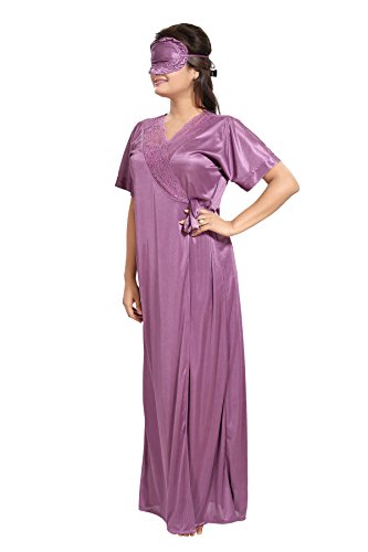 Image of Noty Women's Satin Solid Capri Nightwear Set Pack of 7