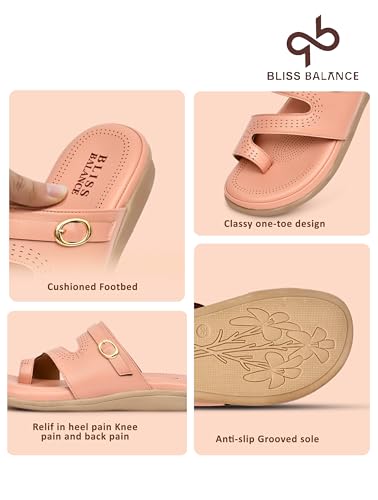 Image of Extra Soft Women's Comfortable Highcushioned Doctor Slippers|Flip-Flops Fashionable Casual & Stylish|Lightweight & Breathable Chappals|Outdoor Sandals Ladies&GirlsBB946