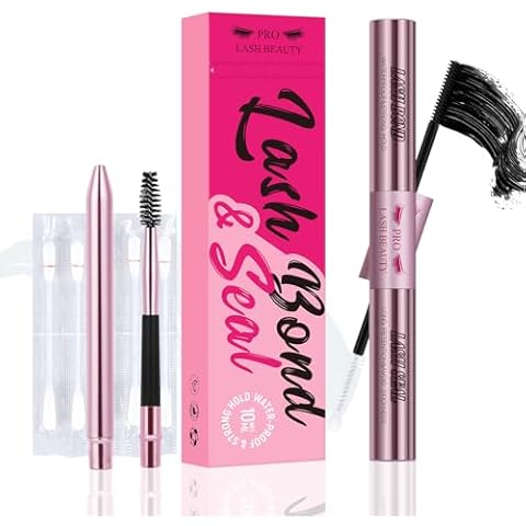Lash Bond and Seal Waterproof Bond and Seal Cluster Lash Glue & Seal for Lash Clusters Aftercare Sealant Super Strong Hold 72 Hours（5ml+5ml, Black Bond & Clear Seal) Cover