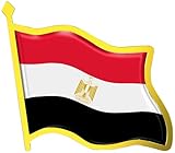 Egypt Flag Lapel Pin - Enamel Metal National Badge | World Travel Souvenir Gifts for Men & Women | Country Flag Patriotic Brooch Bulk Pack of Pins for Hat, Tie, Clothes, Backpack (1pc)