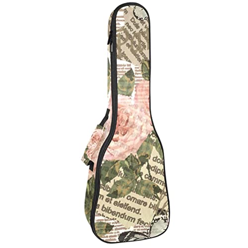 Sac de transport ukulélé ténor et soprano à motif floral et rembourrage étanche