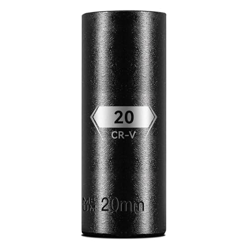 Image of 1 /2 Inch Drive 6-Point Deep Socket, 20mm Deep Impact Socket, CR-V Steel