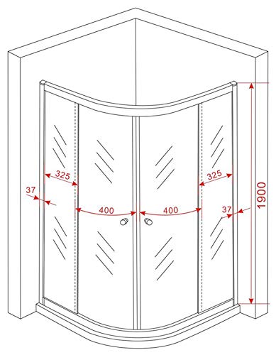 DE BESTE DOUCHECABINE JUNISO-R (ZWART) 90 X 90 X 190 CM HELDER GLAS