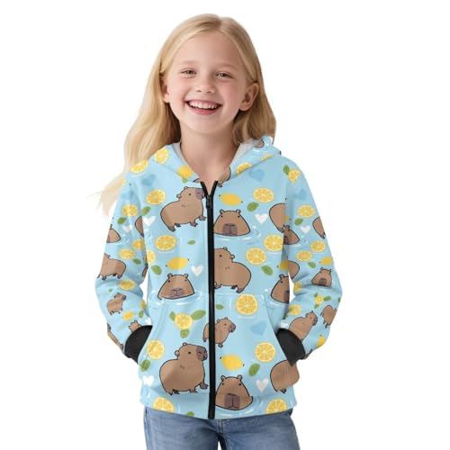 Kid's Zip Up Hoodies Fleece Hooded Sweatshirts Jackets with Pockets Warm Velvet Lining Long Sleeve Hoodies S-XL4