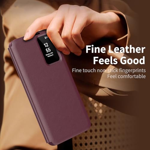 Coque Galaxy S26 5G en cuir rouge exquis idéal pour simplifier votre quotidien