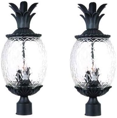 Acclaim 7517BK Lanai Collection 3 Post Mount Outdoor Light Fixture, 2 Pack-Matte Black