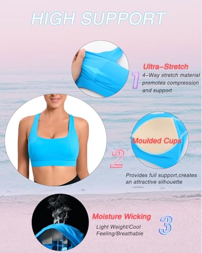 Image of RUNNING GIRL Sports Bras for Women, Molded Cup High Impact Sports Bra Workout Bras for Women High Support Racerback