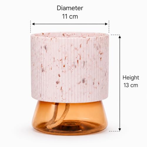 Image of Self Watering Planter - Kyoto - with Cotton Wick Water Reservoir | Indoor Flower Pot for Small Plants | Visible Water Level | Modern Plant Pot for Home, Living Room, Office & Tabletop Decor, Set Of 4