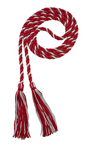 Image of Graduation Honor Cord - Red /Gray - Every School Color Available - Made in USA