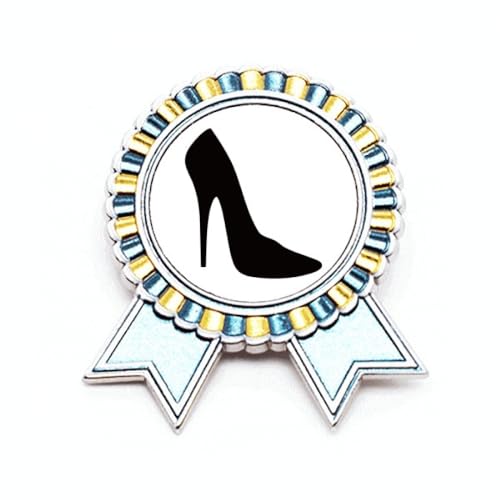 Broche noire motif talons hauts finition métal M au design haut de gamme et raffiné