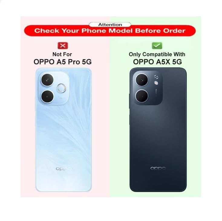 Image of Genuine Leather Inside Back TPU Wallet Button | Magnetic Stand Dual Layer Flip Cover for Compatible Model with Oppo CPH2733 / A5x 5G - Brown