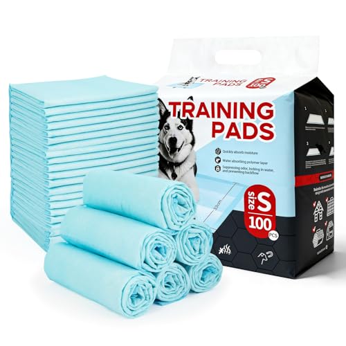 Empapadores Perros 33x45 cm, Almohadillas de adiestramiento de Perros y Cachorros 100 Unidades, Diseño de 5 Capas, Absorbentes, Resistente a Prueba de Fugas, Superficie de Secado rápido