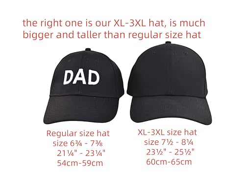 Image of XL XXL 3XL Oversized Big Head Hats Mens Structured Baseball Cap Fit for Size 7 1 /2, 7 5 /8, 7 3 /4, 7 7 /8, 8, 8 1 /8