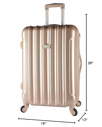kensie Women's Alma Hardside Spinner Luggage, Pale Gold, 3-Piece Set (20/24/28) - Thumbnail 7