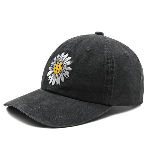 Pickleball Hats for Toddler Girls Ages 2-6, Embroidered Adjustable Vintage Washed Kids Baseball Cap3