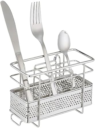 Organizer Metallico Da Cucina Con 6 Scomparti Per Piatti Di Carta E Posate Usa E Getta, Portautensili Per Picnic E Barbecue - 3