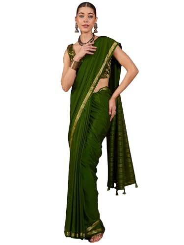 Image of AKHILAM Women's Kanjivaram Woven Soft Silk Saree With Blouse Piece