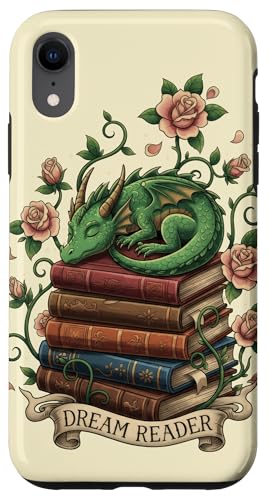 Cottagecore Bookworm Art �p Dream Reader Dragon �P�[�X �X�}�z�P�[�X iPhone XR �p