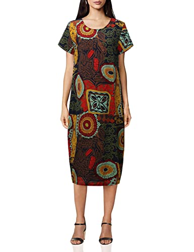 SIMSHION Womens Floral Print Maxi Dresses Plus Size Dress Kaftan Long Gown Baggy Yellow 4XL