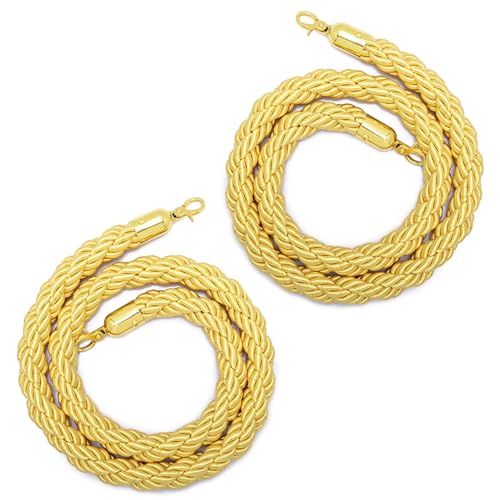 Barrera De Cuerda De Terciopelo Amarilla, Cuerda De Terciopelo con Ganchos Pulidos, Cuerdas VIP Colgantes, Decoración De Alfombra Roja, Cuerda Trenzada