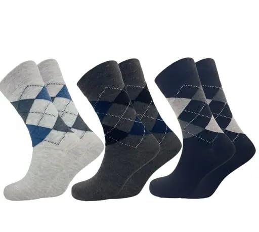 foxston Men's Calf Diamond Length Cotton Socks (Pack of 3)-picture-25