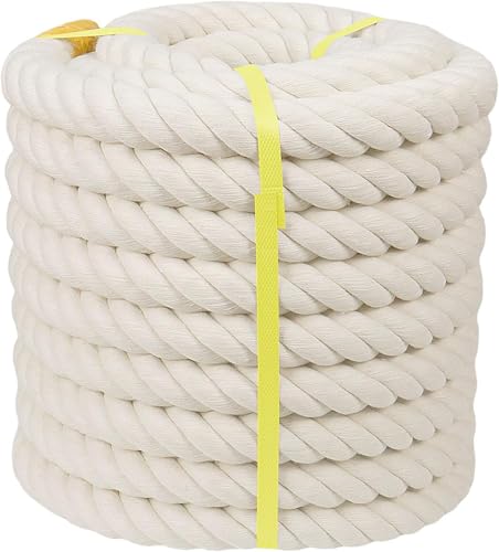 Image of Strong Cotton Rope 20 MM Thick 10 Feet Length for Hammock, Climbing, Craft, Gym & Home Decor