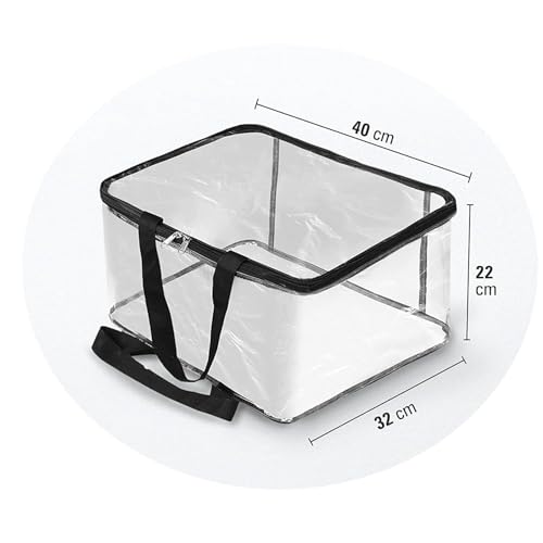 Image of Pack of 6 Transparent Pvc Storage Bag for Saree Covers,Clothes, Lehenga, Blankets, Bedsheets, Toys, Docs | Wardrobe Organizer | Clear Storage Box Bag (6)