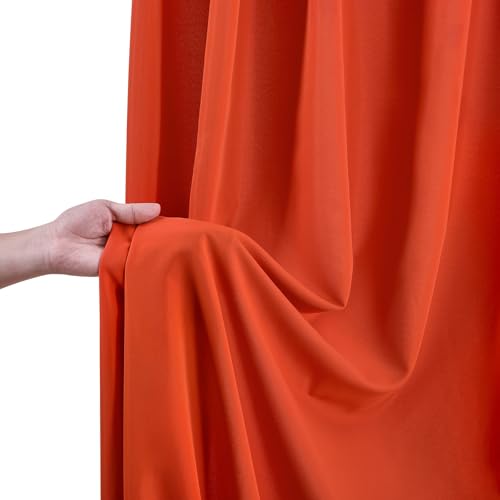 Image of Rust Backdrop Curtains 10ft x 8ft Polyester Photo Backdrop Drapes for Birthday Party Stage Window Supplies Decorations