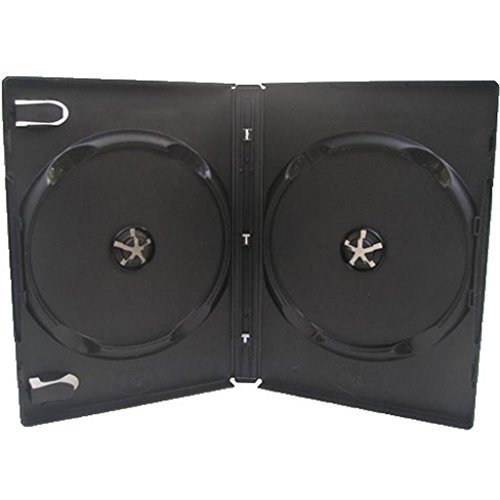 DragonTrading - Caja doble para DVD (10 unidades, 14 mm), color negro