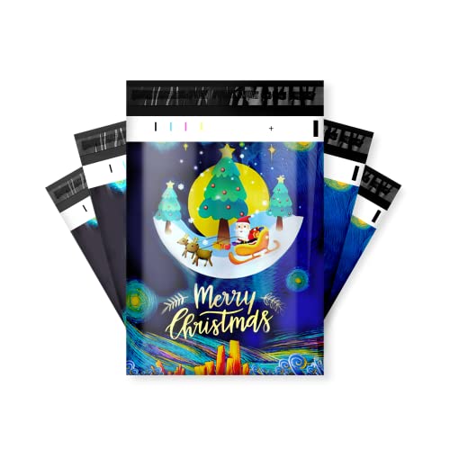 【30枚】宅配ビニール袋　宅配ポリ袋　A4サイズ　梱包　透けない　33cm*26cm フタ4cm ワンタッチテープ　強力テープ付き　封筒　梱包用資材　ポリ袋　カラー　おしゃれ　厚手　軽量　防水　クリックポスト　ネコポス　ゆうパケット　メルカリ (A4, クリスマス1)