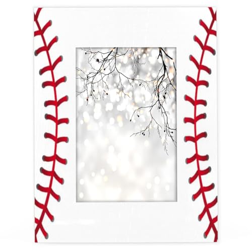 FengQuGou 8x10 Baseball Red White Stitching Frame