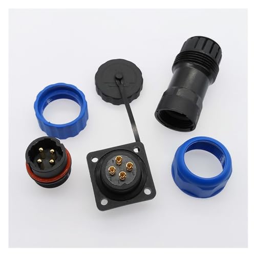 Conector impermeable SP20 de 9 pines con acabado de brida IP68 6
