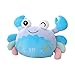 Peluche a forma di granchio di peluche, per bambini, colore blu, 40 cm
