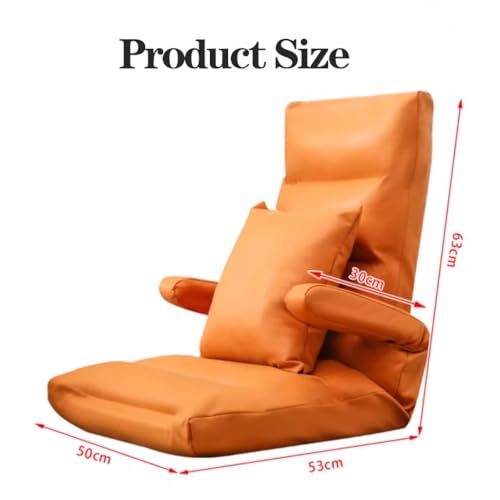 Fauteuil de sol réglable 5 positions rembourré couleur crème design - 3