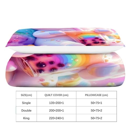 Parure housse de couette licorne 3D en cadeau idéal pour lit enfant - 4