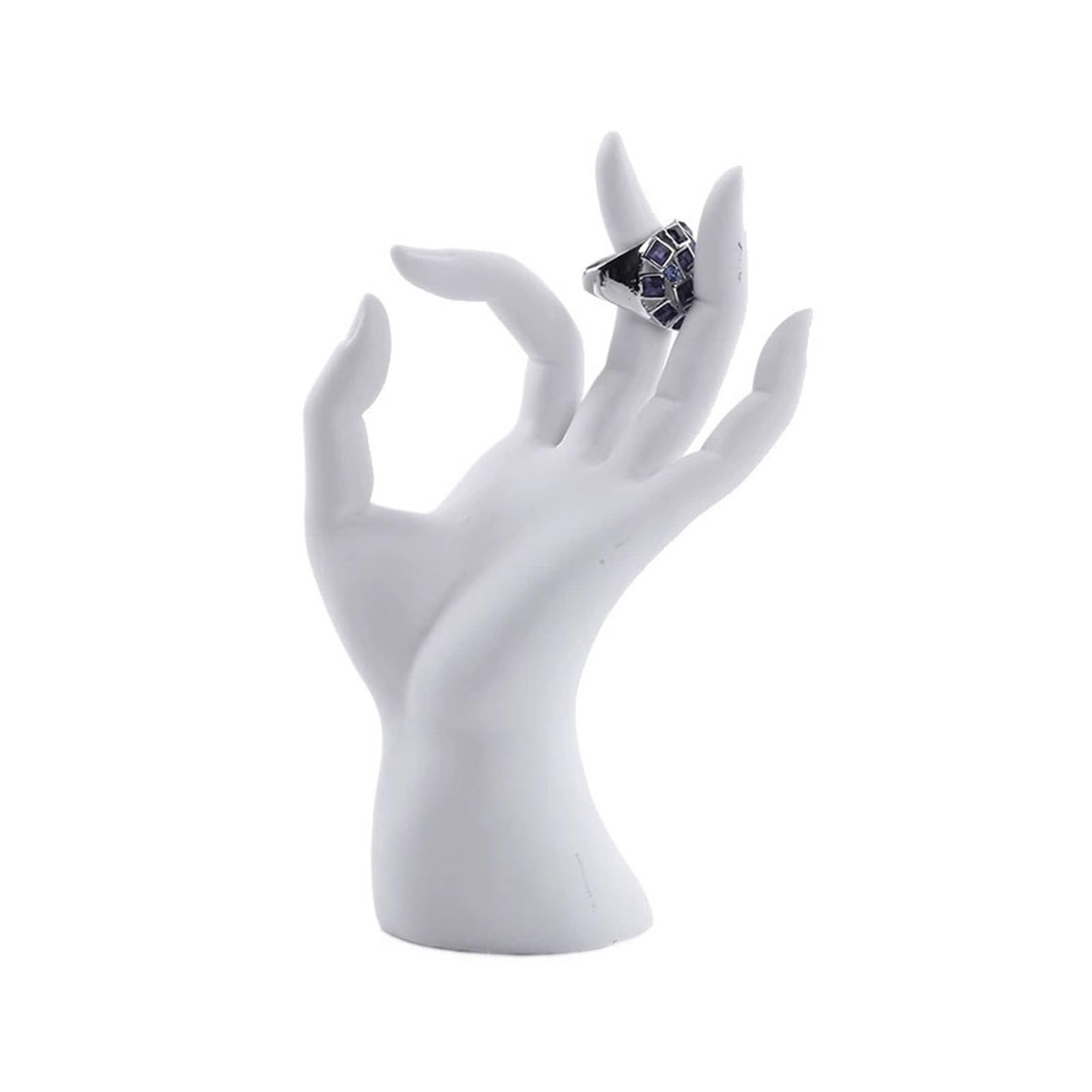 CJHFR472SG Jewelry Organizer Stands Ring Display Stand Matte Resin Mannequin Hand Jewelry Showcase Holder Jewelry Display Stand(White)
