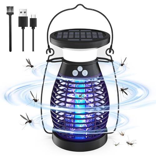 Lámpara de destrucción de mosquitos eléctrica, 4200 V, trampa solar para mosquitos, trampa eléctrica para interior y exterior, trampa para moscas eléctrica, lámpara antimosquitos, exterior bubbacare