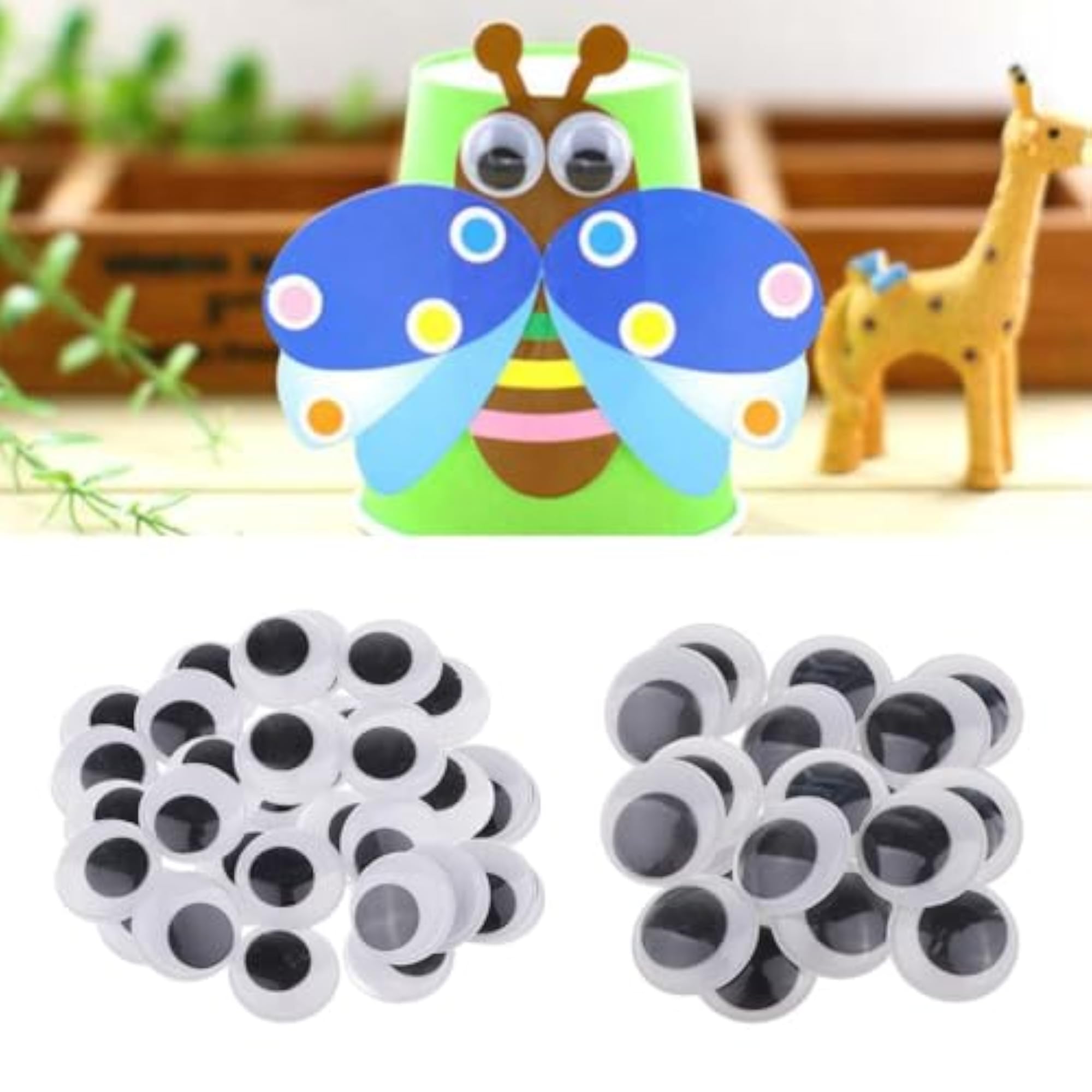 25Mm 30Mm Self-Adhesive Wiggle Eyes for Scrapbooking, 60Pcs