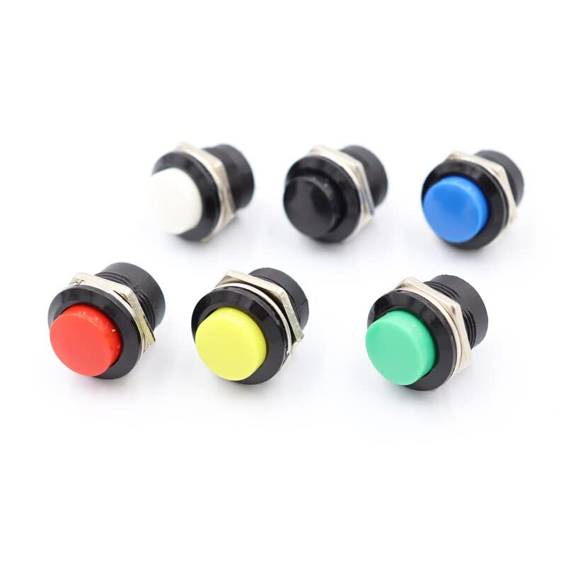 Bouton-poussoir momentané R13-507 de 6 pièces en couleurs mélangées