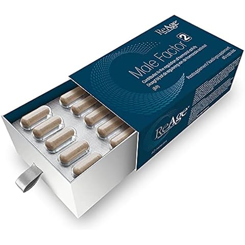 ReAge® Male Factor 2 | Male Support Supplement 40+ | 100% Natural with Saw Palmetto, Pygeum Africanum & Resveratrol | Hormone Activity & Fatigue| Prostate & Urinary Tract | All Vegan | 60 Capsules Cover