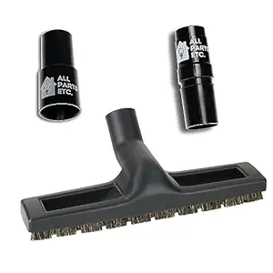 ALL PARTS ETC. Vacuum Floor Brush Attachment, 12 Inch Brush for 1.25? Vacuum Accessories with Two Adapters for 1 3/8? & 1.5