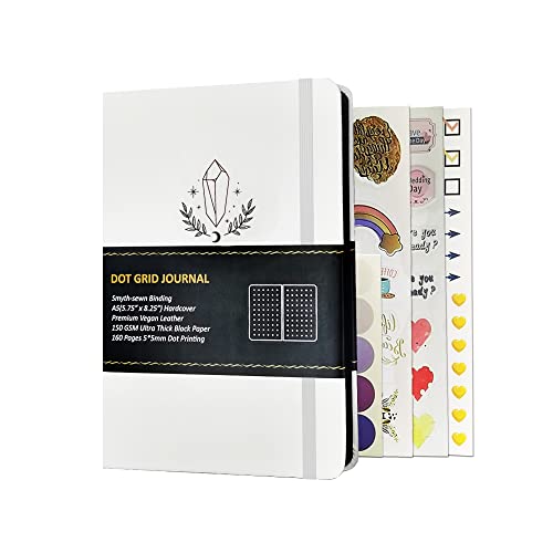 Carnet A5 pages noires Jourmore blanc pour dessin et bullet journal