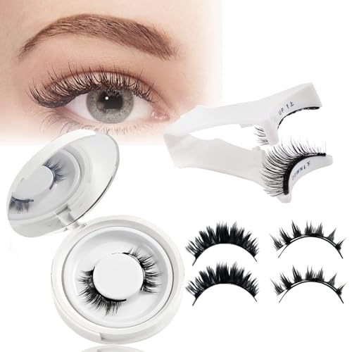 ZMaglorian Magnetic-Eyelashes with Applicator, 1 Pair Magnetic-Lashes Kit Natural Look, Reusable Lashes Magnetic Easy to Wear, Waterproof Eyelashes Magnetic No Glue or Eyeliner Needed(STYLE A)