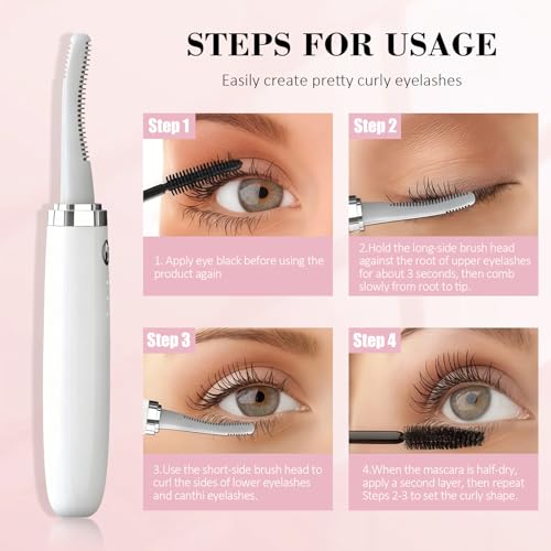 Recourbe-cils chauffant brosse silicone rechargeable appareil cils durable - 5
