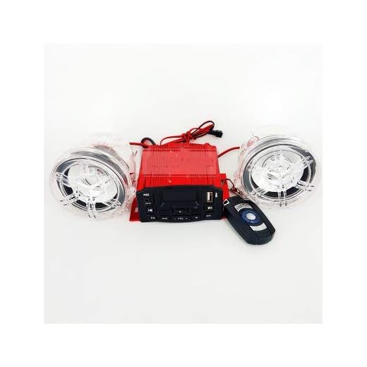 MOMOALA Alamor 12V 4Ch Moto Estéreo LCD Altavoces Mp3 Player FM USB Aux Amplificador Antirrobo Alarma