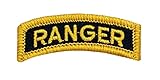 AGSU Full Color Ranger TAB Patch (Military Issued)-Veteran Owned Business (Gold on Black)