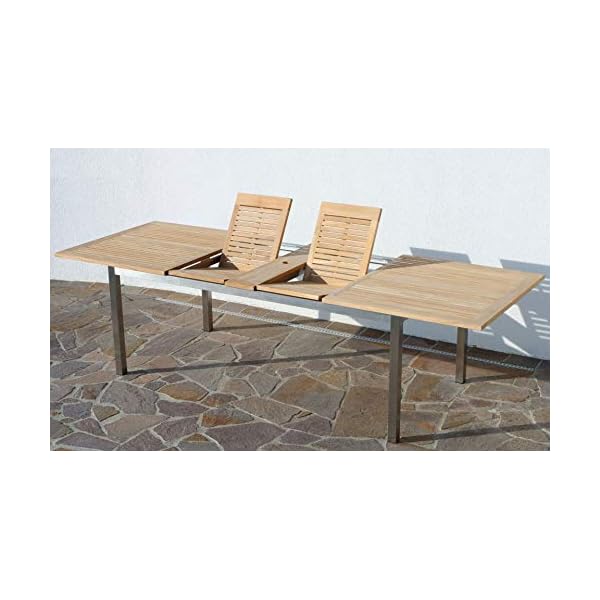 Gartengarnitur KUBA Edelstahl & Teak für 8 Personen