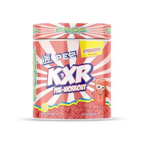 Image of KXR Pre-Workout Energy Powder | Intense Energy Pre-Workout Drink for Men and Women| Improves Performance - Enhanced Focus & Increased Endurance | 30 Servings (PEZ Strawberry)