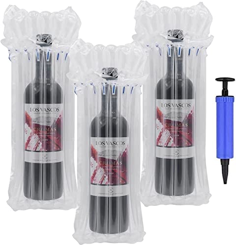 30 Sacs de Protection pour Bouteilles de vin et Sacs gonflables pour Colonne d'air avec Pompe à air pour Un Transport et Un Emballage en Toute sécurité Cover